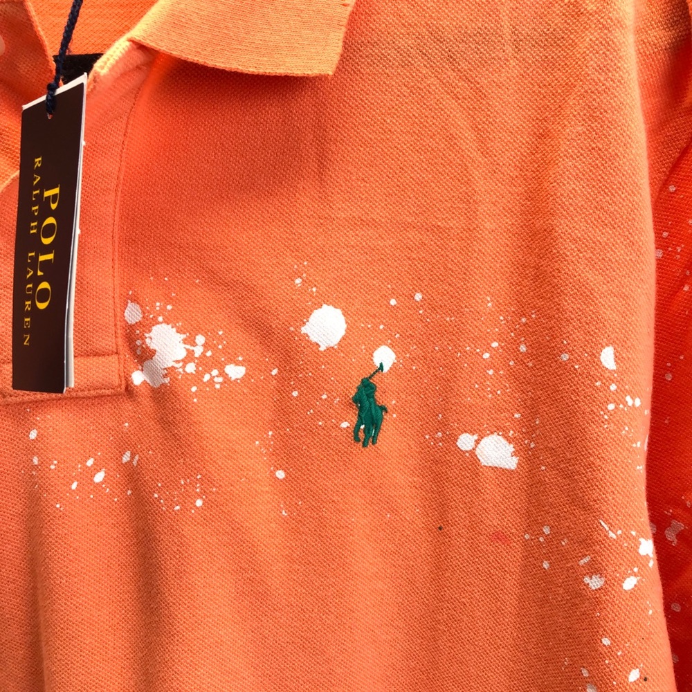 Polo Ralph Lauren Distressed Repaired Orange shirt - Picture 5 of 8